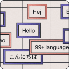Illustration with hello in multiple languages